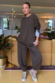 Made in Italy Lagenlook Chill Sweatshirt Coffee Bean **